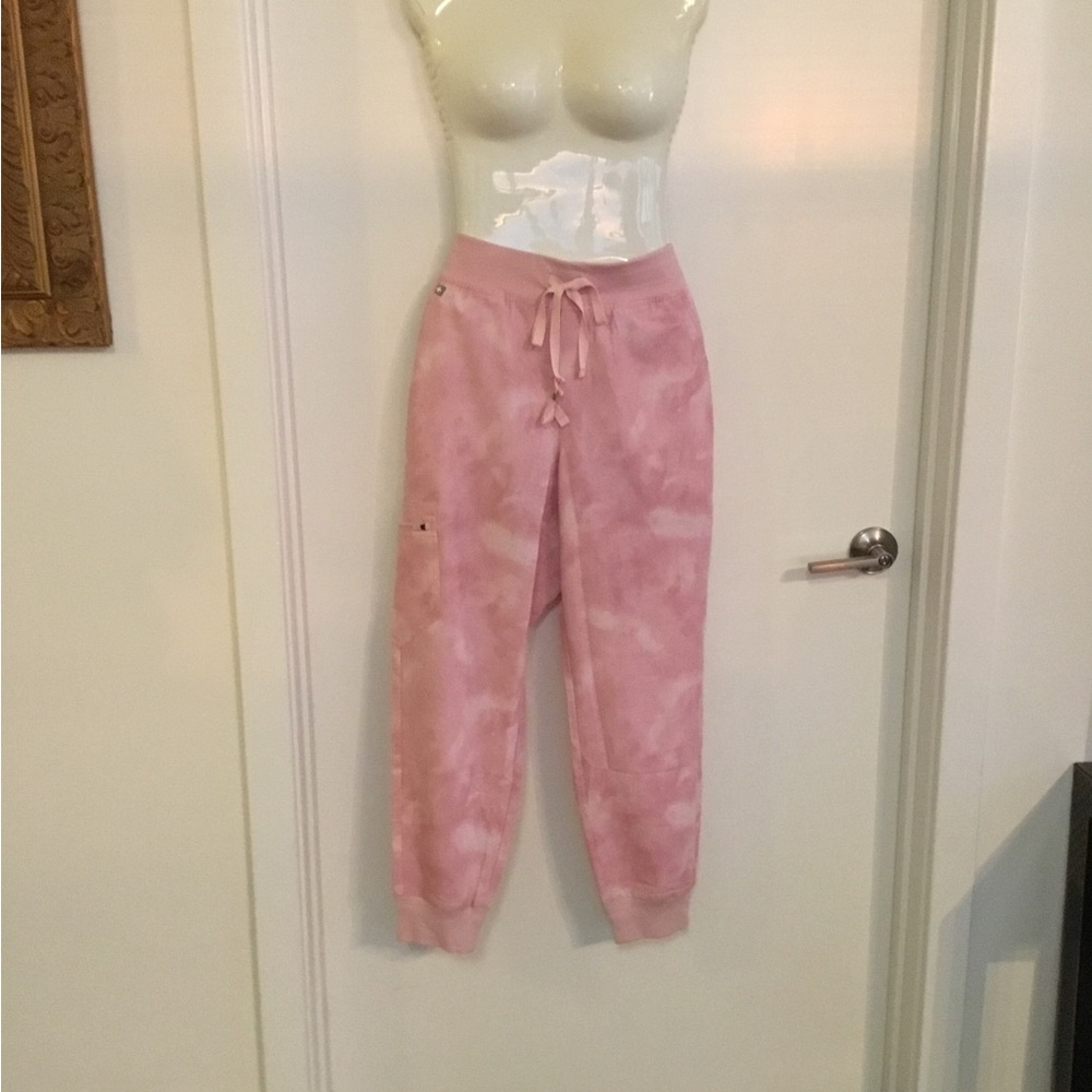 Figs Pink Tie-Dye Jogger Track Pants